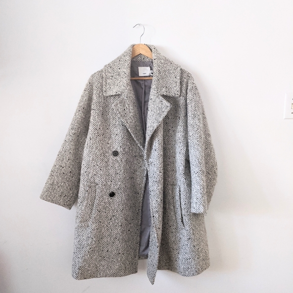 Vince Wool-alpaca Blend Herringbone Print Coat - Picture 5 of 6